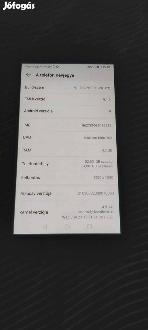 Huawei P10 (64GB) vodafonos eladó