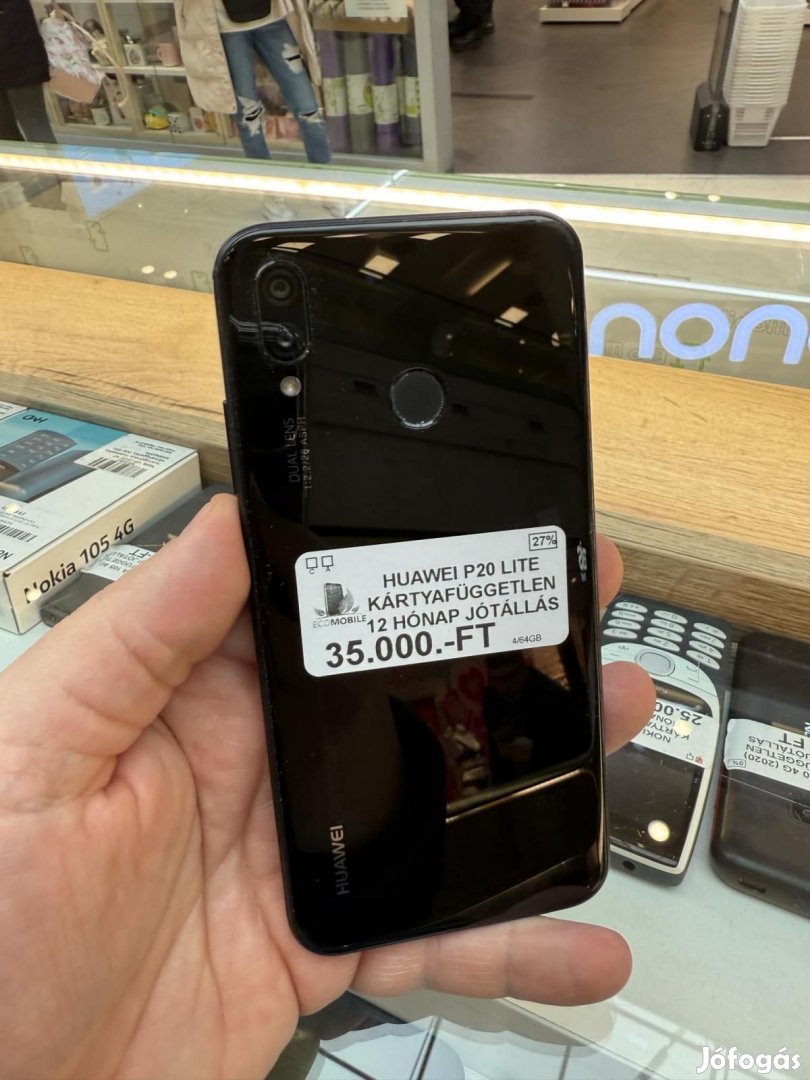 Huawei P20 Lite Kártyafüggetlen 64 GB, 12 hó garancia