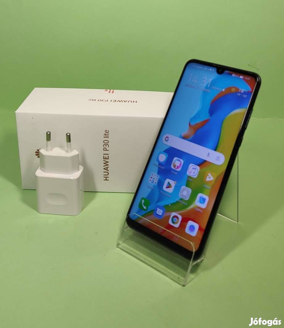 Huawei P30 Lite 128GB Fekete Dual simes szép dobozos mobiltelefon elad