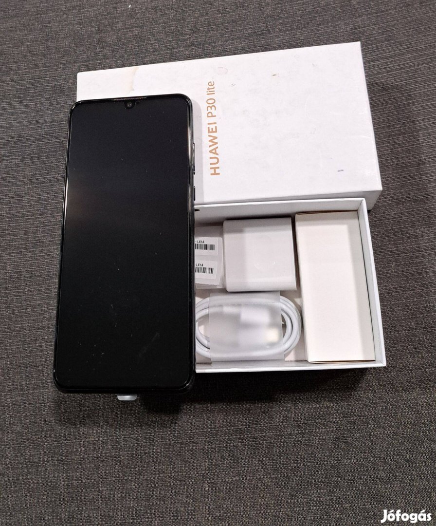 Huawei P30 Lite 128GB Fekete Új Kártyafüggetlen Mobiltelefon Eladó!