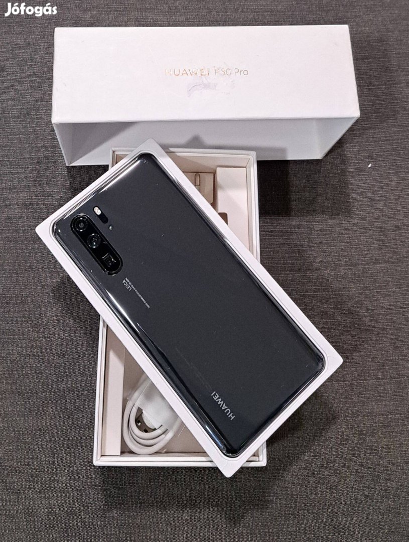 Huawei P30 Pro 128GB Fekete Kártyafüggetlen Mobiltelefon Eladó!