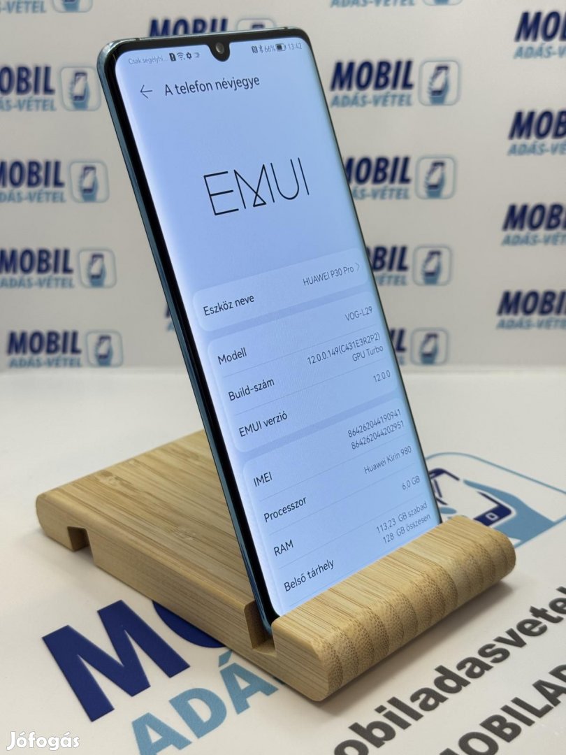 Huawei P30 Pro Kártyafüggetlen 128 GB 6 GB Ram, 12 hó garancia