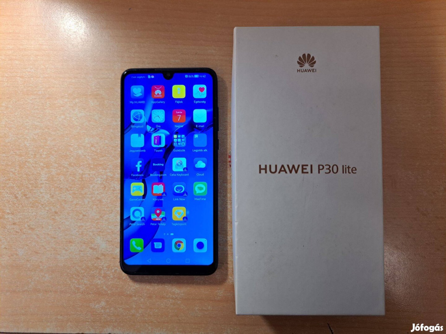 Huawei P30 lite 4/128GB Dual Független Újszerű Fekete Garis !