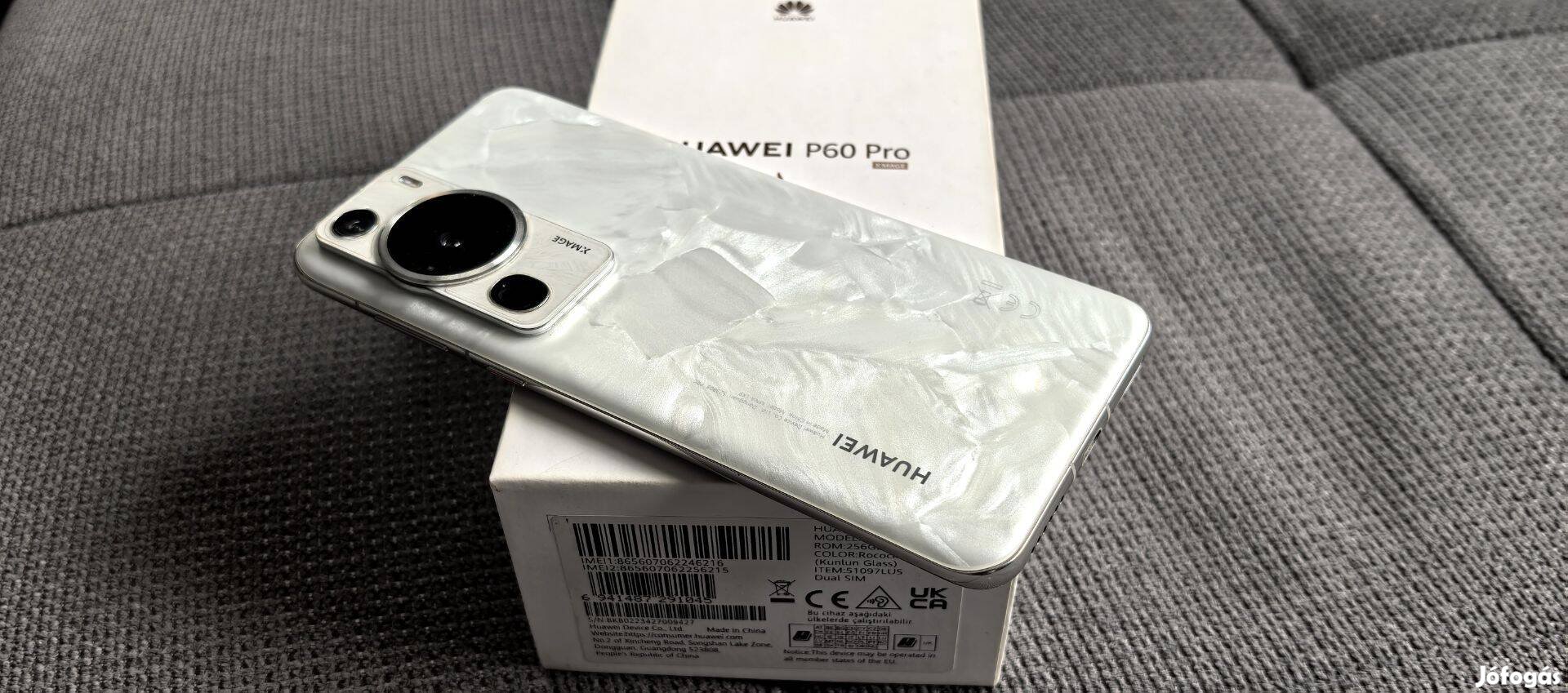 Huawei P60 Pro 8/256 független,karcmentes, Google-val! Doboz,98% akku!