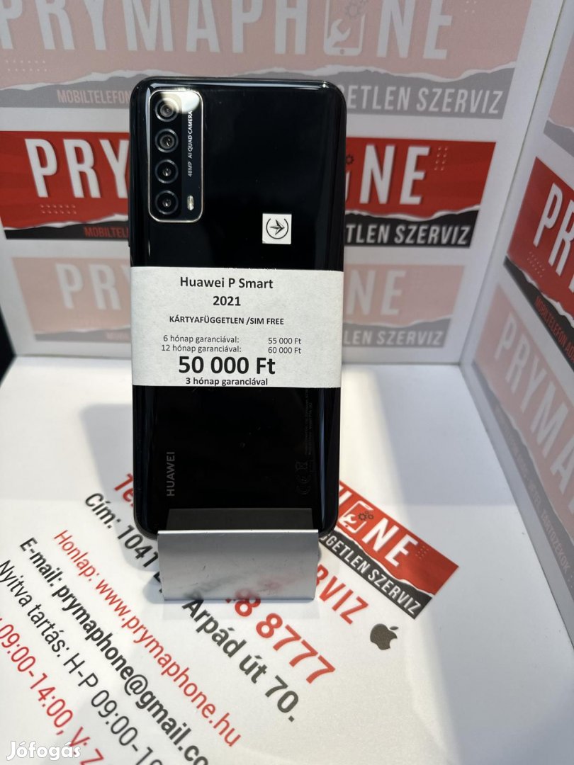 Huawei P smart (2021) Kártyafüggetlen 128 GB, 12 hó garancia