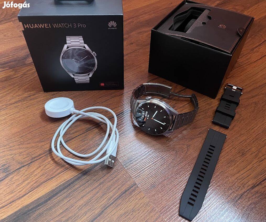 Huawei Watch 3 Pro 48mm Elite Titanium! Esim/Titán szíj/Kaucsuk szíj