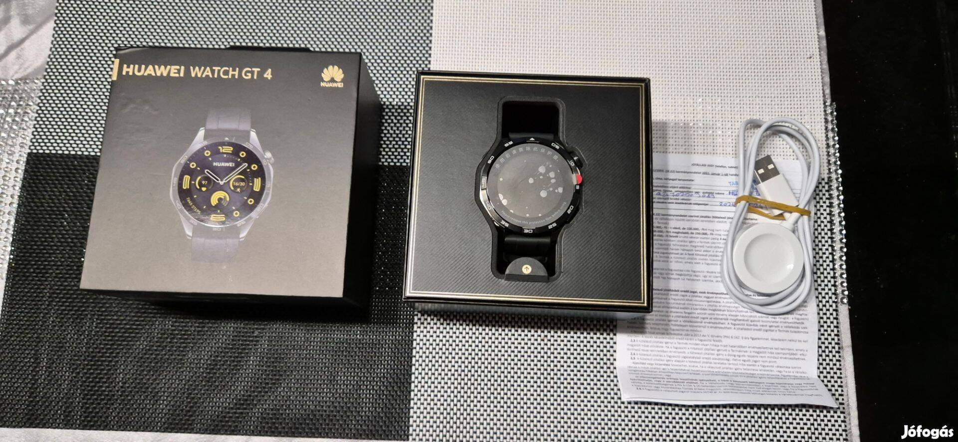 Huawei Watch GT 4 46mm Okosóra szinte Új Black Garanciával !