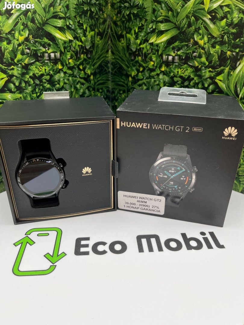 Huawei Watch Gt 2, 46 mm, Wifis, fekete, 1 hónap garancia