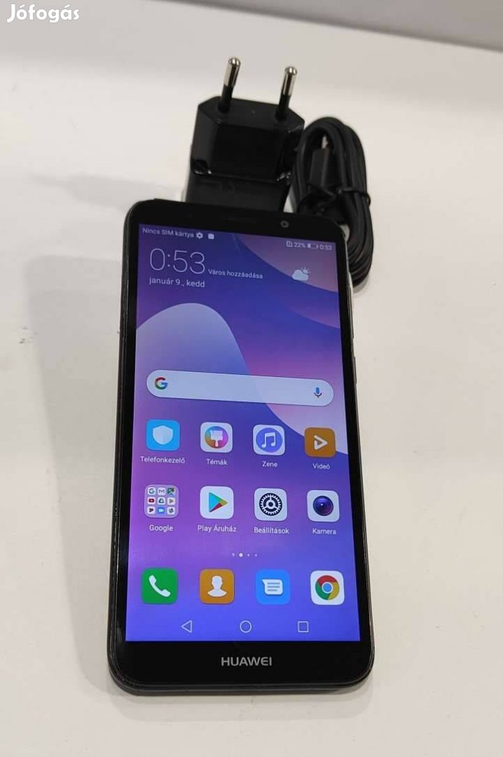 Huawei Y5 2018 16GB Fekete Kártyafüggetlen jó állapotú,jól működő mobi