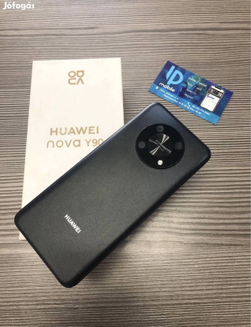 Huawei nova Y90, Újszerű, Dual, 128GB, Független, Fekete, Garancia