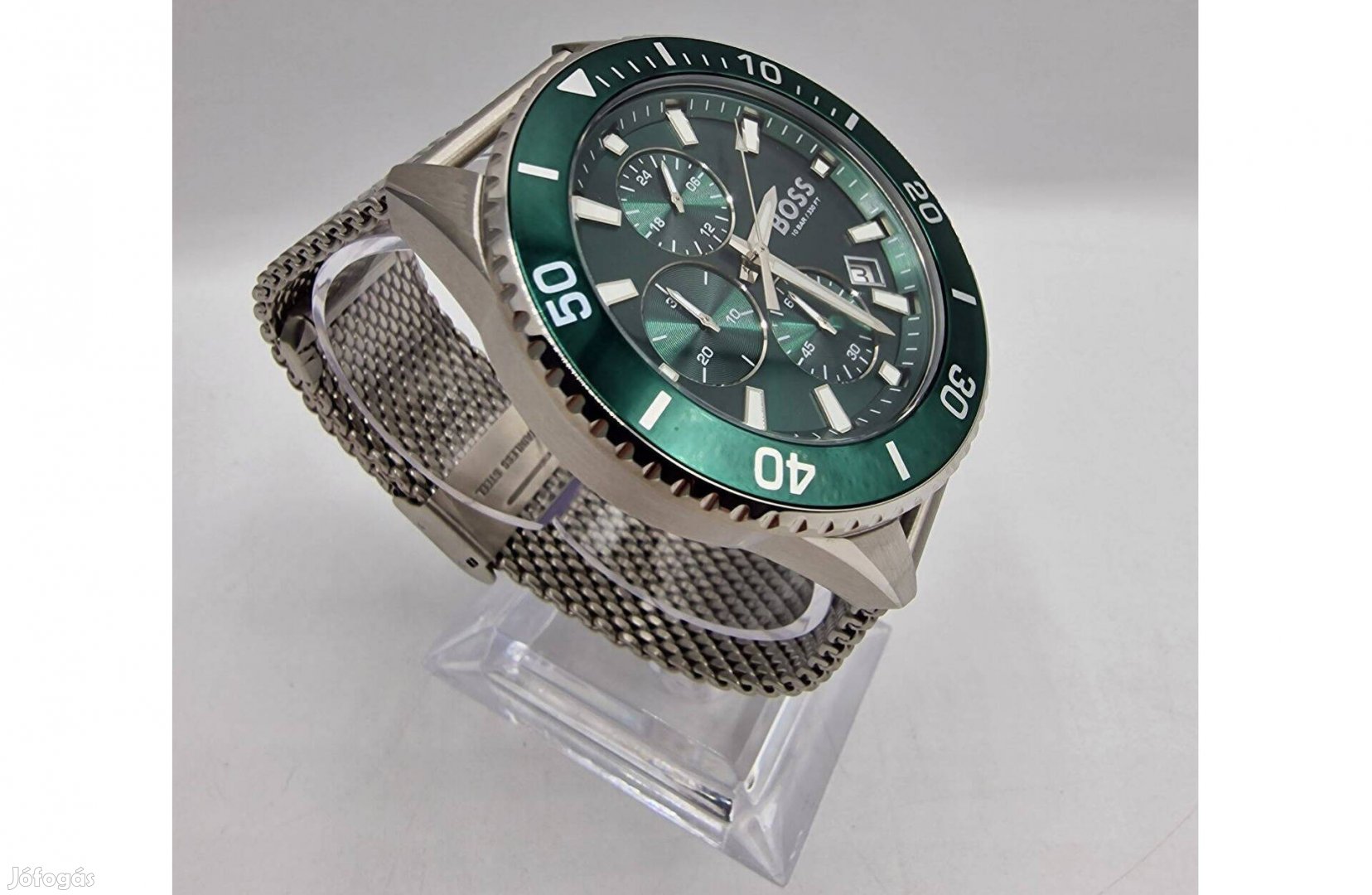 Hugo Boss 1513905 karóra, 46mm, nemesacél szíj, zöld, Akciós, Garancia