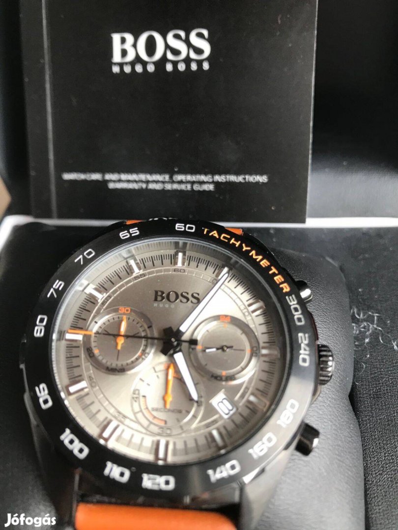 Hugo Boss Chronograph Tachymeter karóra.Új komplett szett!