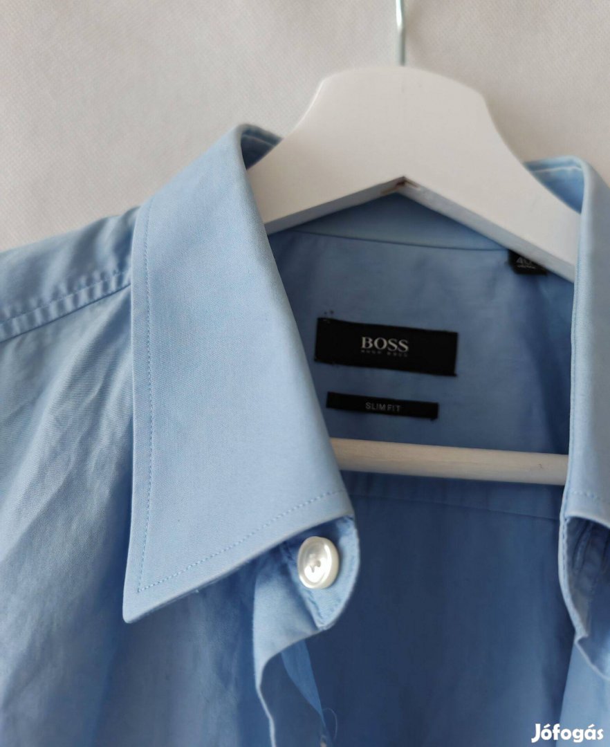 Hugo Boss égkék slim fit pamut férfi ing