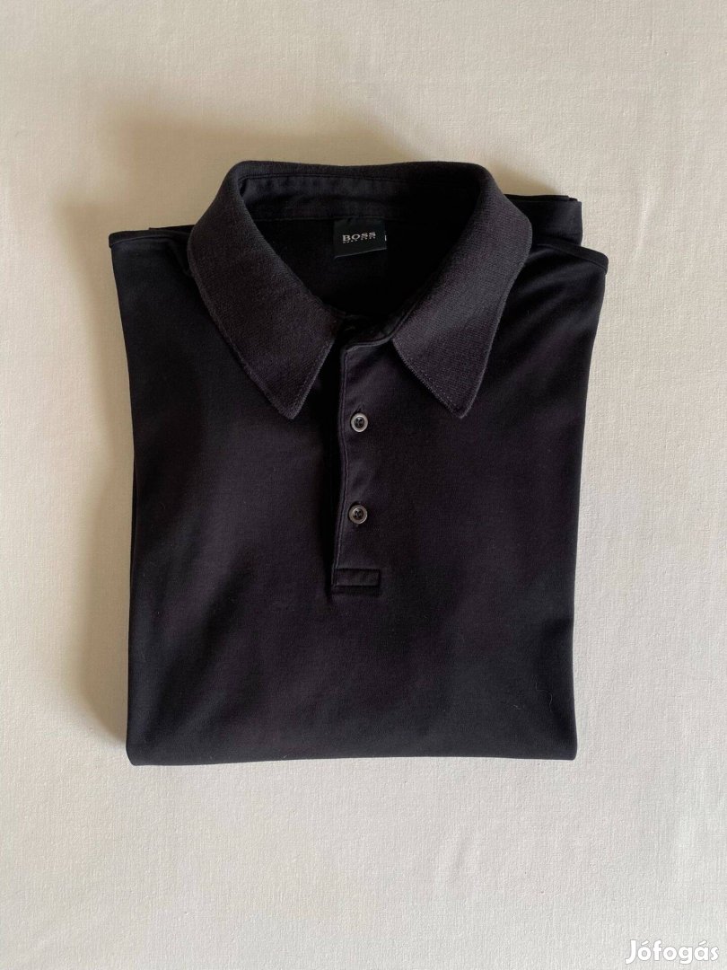 Hugo Boss férfi galléros hosszú ujjú póló, M-es