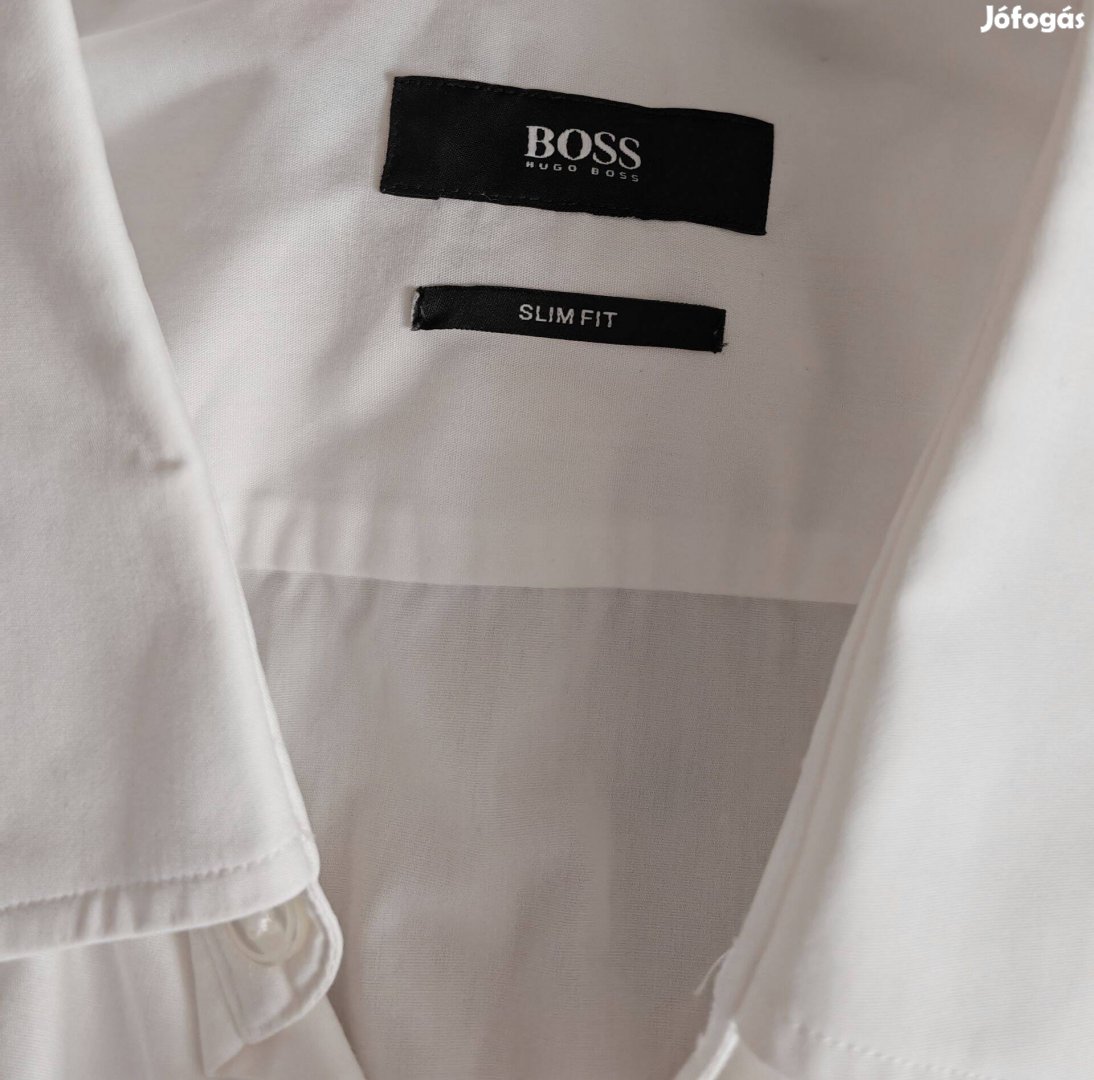 Hugo Boss slim fit fehér pamut férfi ing