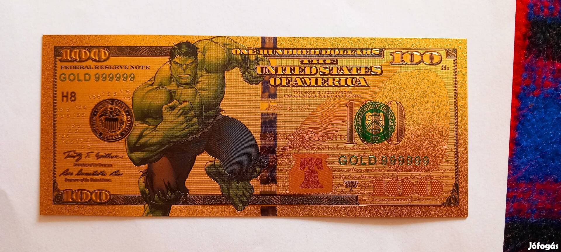 Hulk - színes, aranyozott, plasztik, fantázia 100$