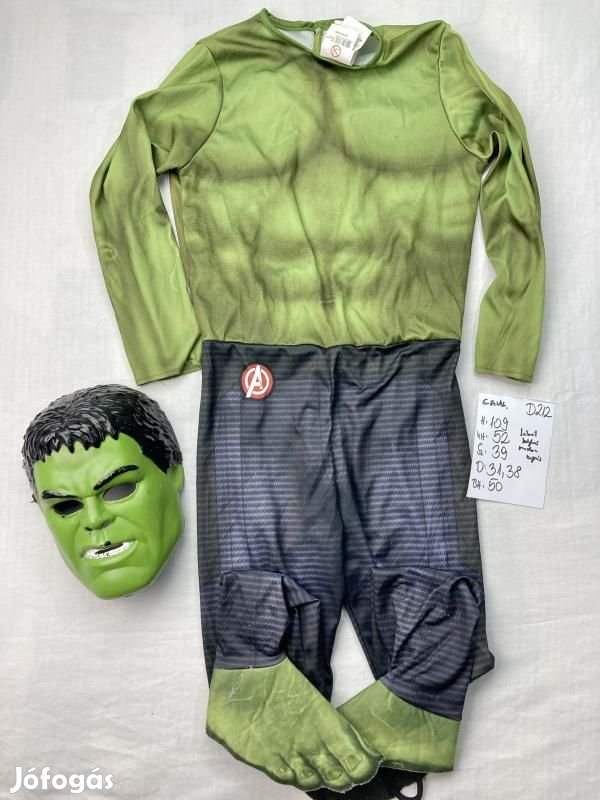 Hulk jelmez, szuperhős jelmez D212