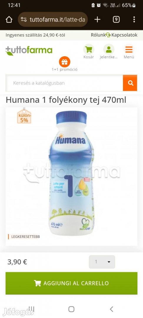 Humana folyékony tej csecsemőknek 6honapos korig