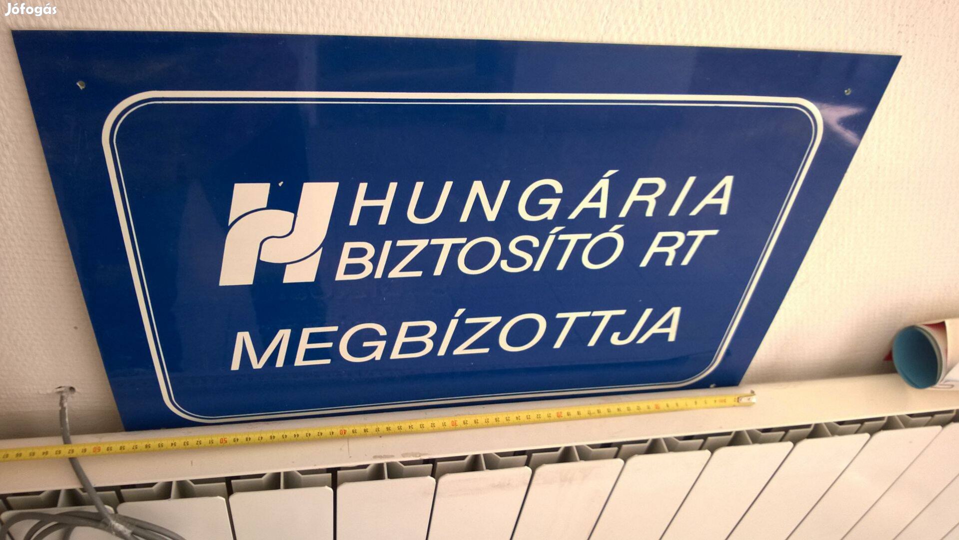 Hungária Biztosító RT retro műanyag tábla új,hátoldal is