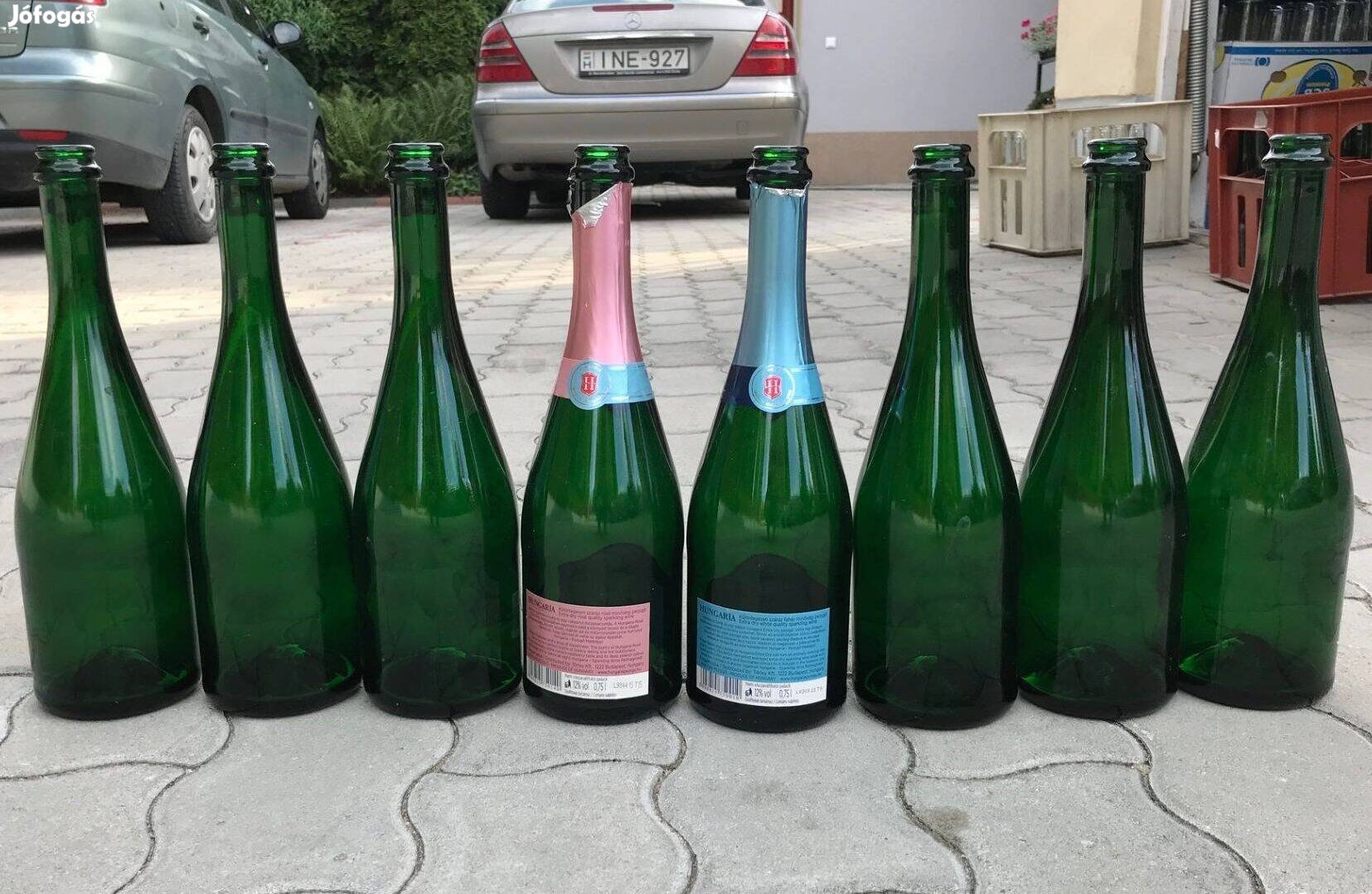 Hungária pezsgősüveg pezsgős üveg palack 0,75 l. zöld sörös palack