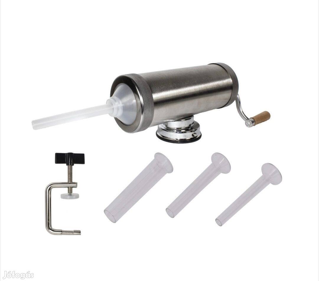 Hurkatöltő 3kg fekvő rozsdamentes kolbász hurka töltő töltö