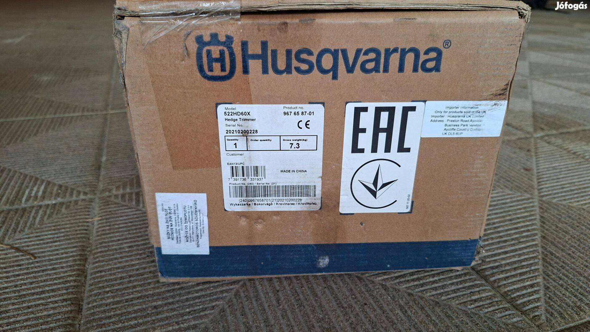 Husqvarna 522HD60X Új, bontatlan, benzinmotoros sövényvágó