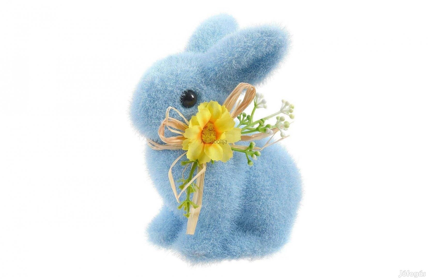 Húsvéti dekoratív nyuszi kék 13 cm