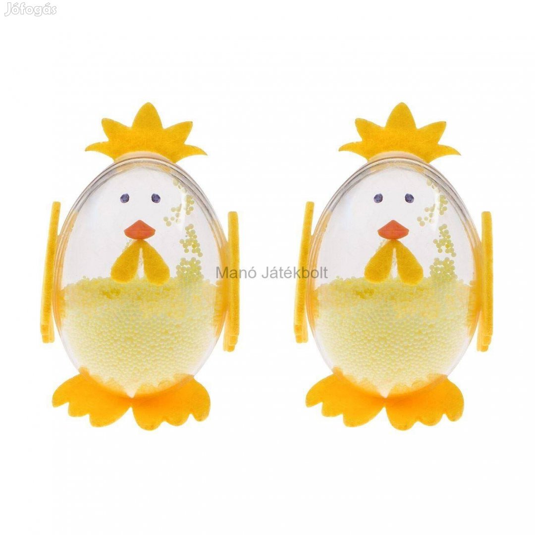 Húsvéti dekoratív tojás 3D szelet sárga átlátszó 7,5 cm - 2 db