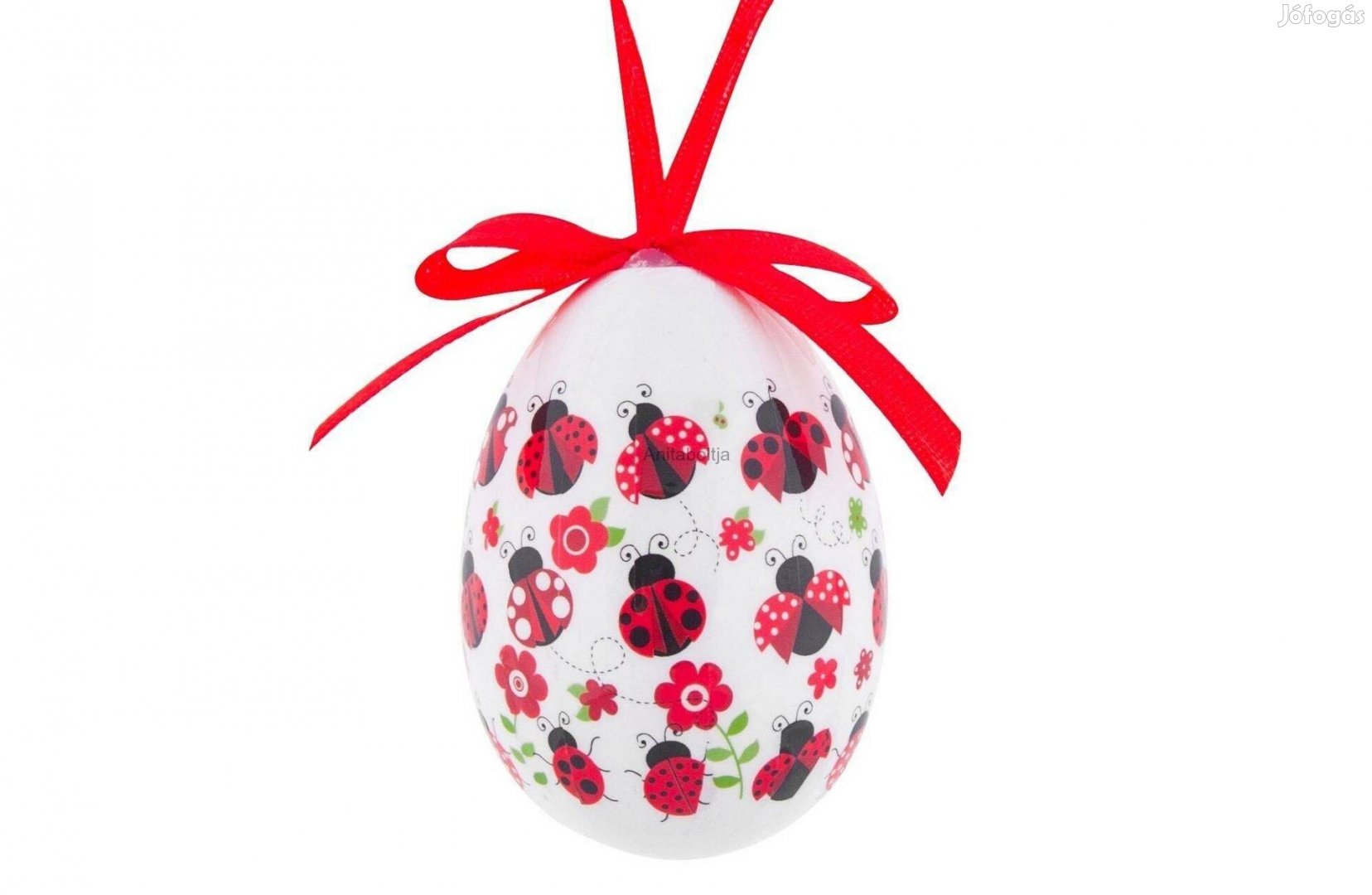 Húsvéti dekoratív tojás katicás 7,5 cm