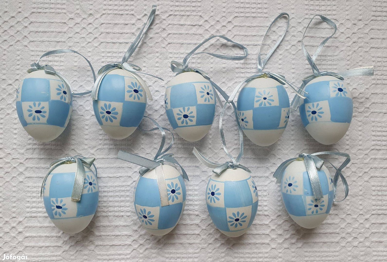 Húsvéti műanyag tojás dekoráció tojásfa kellék kék