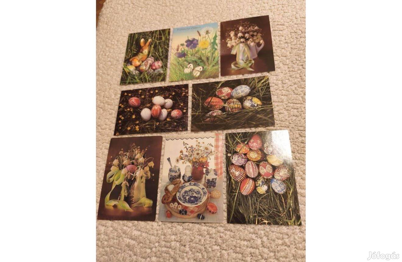 Húsvéti német tojásos képeslap postatiszta 8 db darabonként