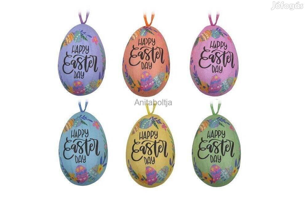 Húsvéti színes tojások dekoráció 5cm - 6 db