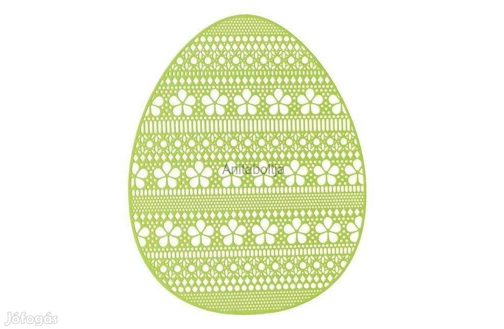 Húsvéti tányéralátét - lime zöld perforált tojás modell 31x39cm