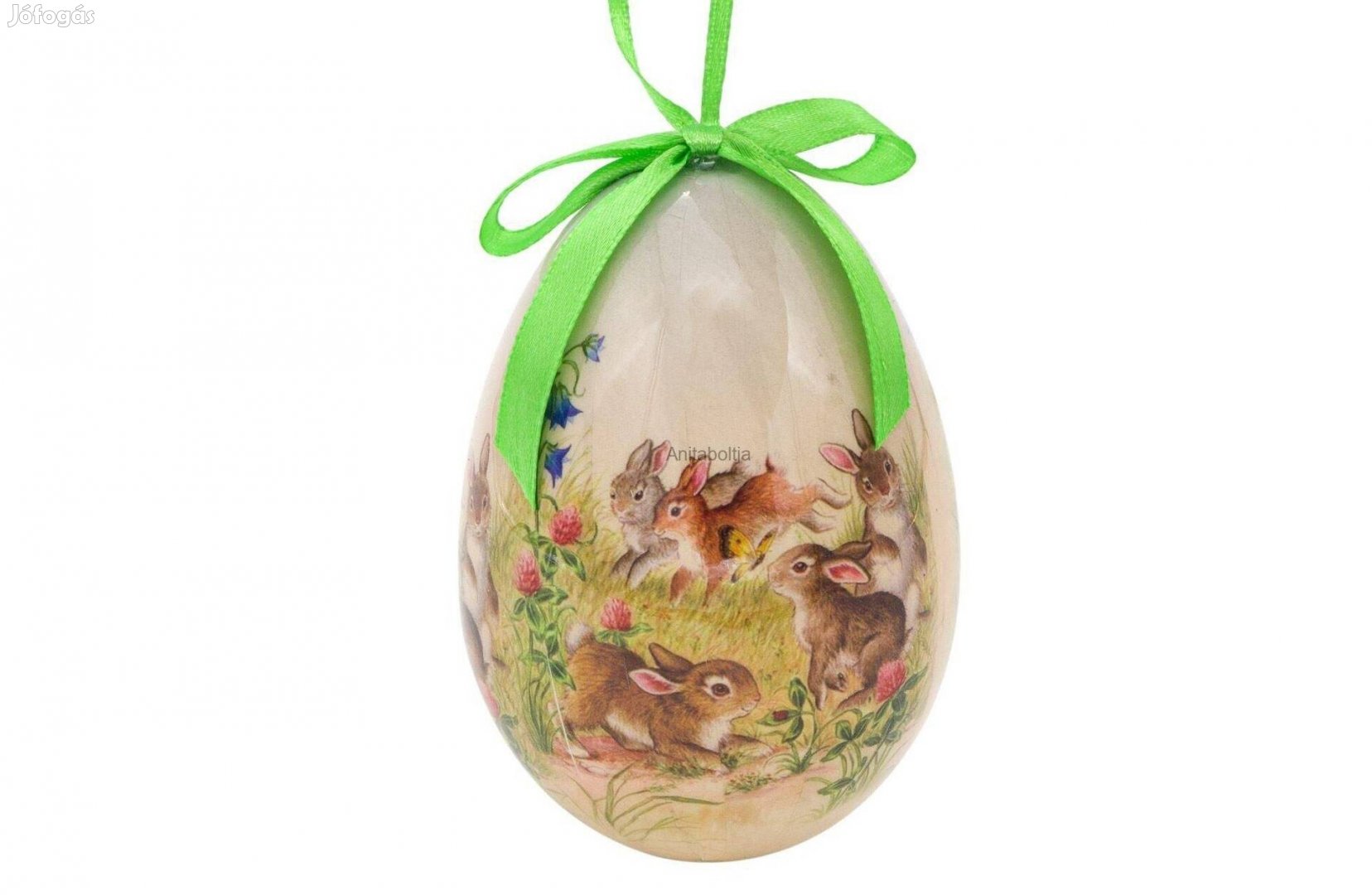 Húsvéti tojás - Barna nyuszik 10,5 cm