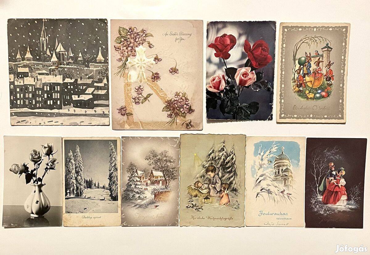 Húsvéti ünnepi képeslap 1950 karácsonyi üdvözlőlap levelezőlap