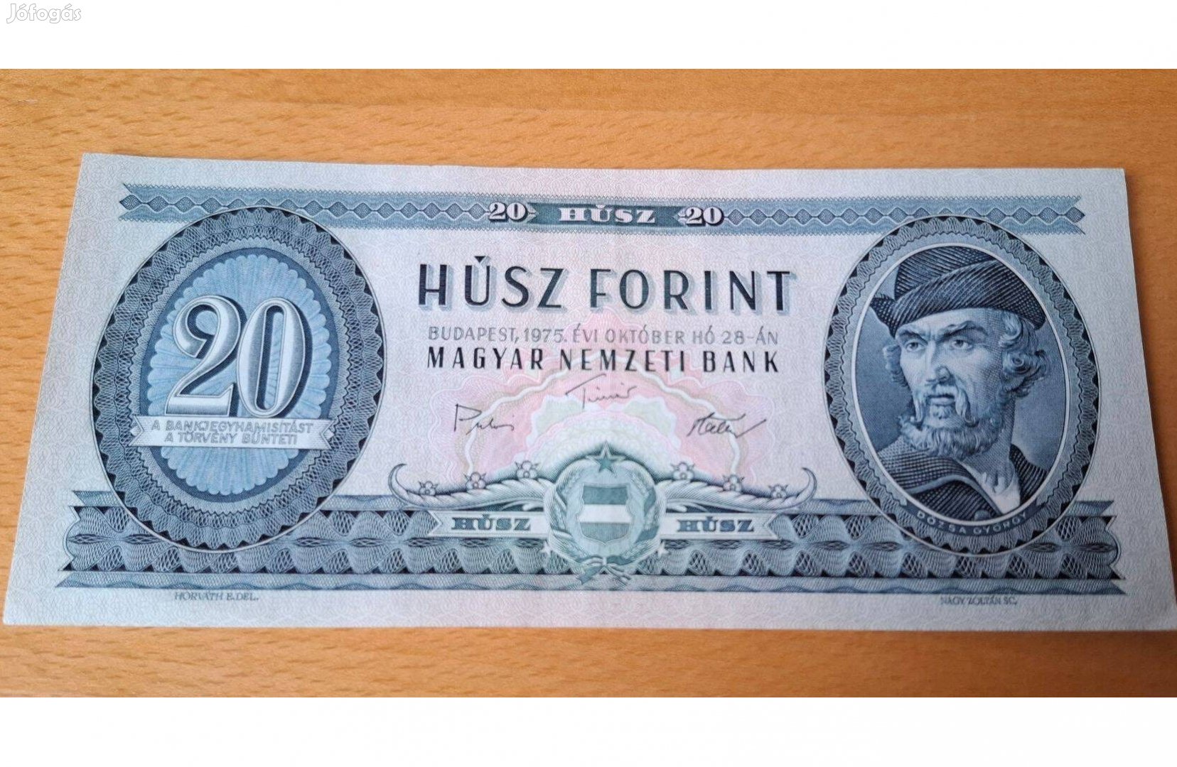 Húsz 20 forintos magyar bankjegy 1975