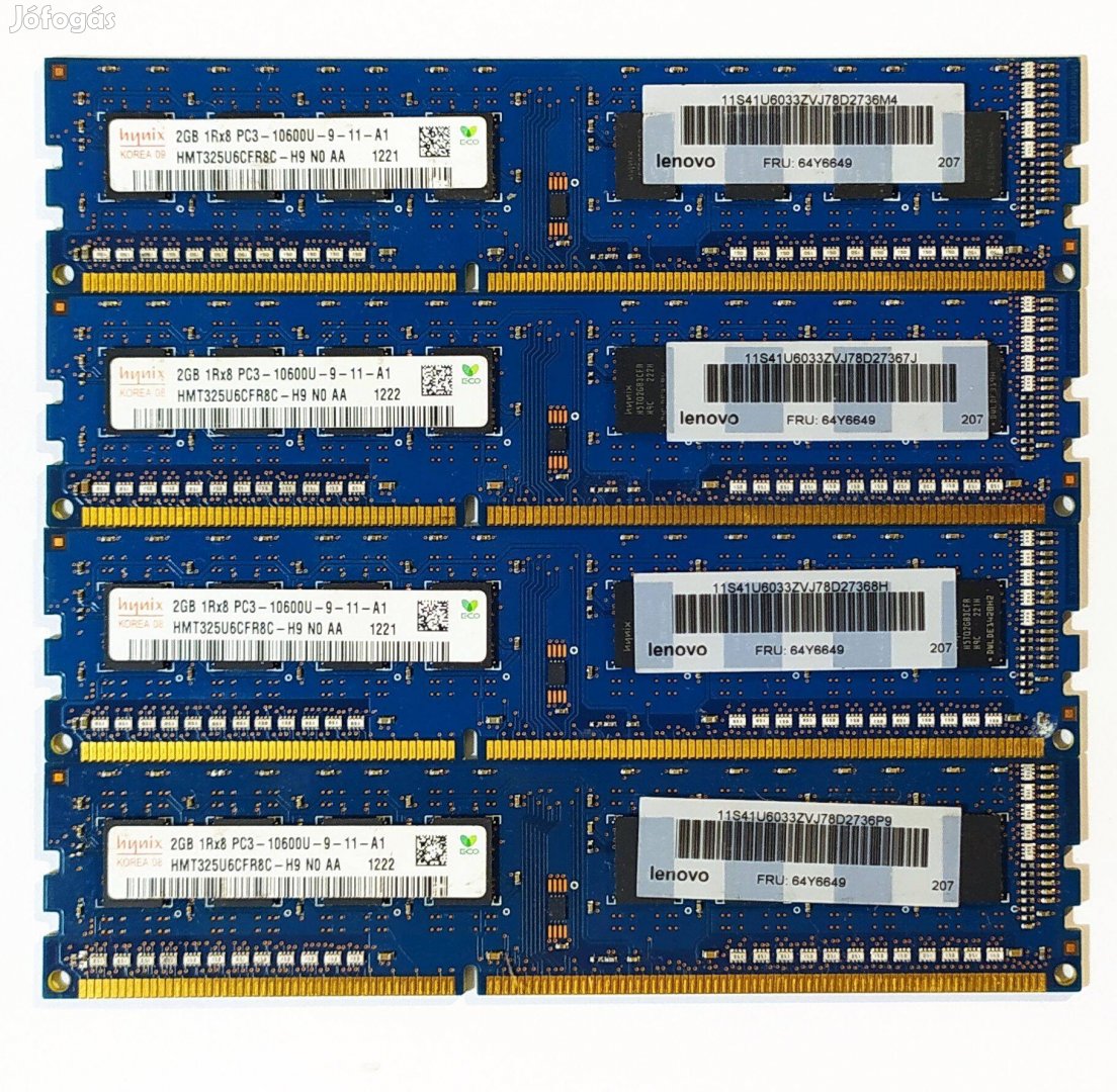 Hynix 8GB (4x2GB) DDR3 1333MHz cl9 memória