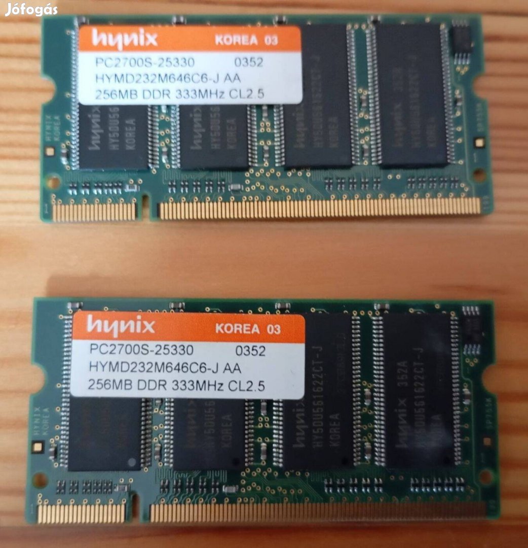 Hynix DDR RAM 256MB 333 MHz PC2700S-25330 laptop notebook memória