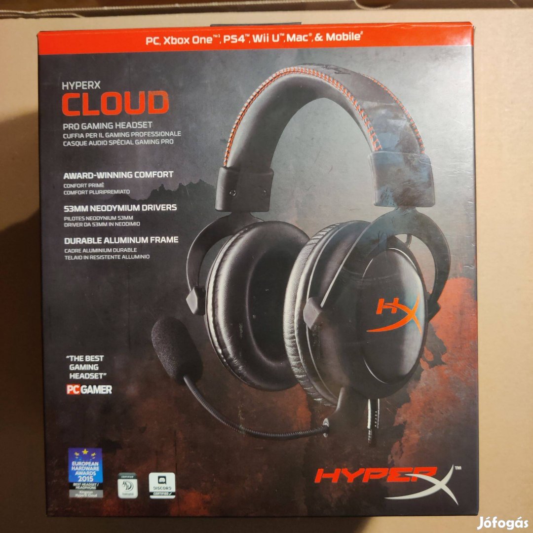 Hyperx Cloud Core 7.1 Gamer fejhallgató, többplatformos, 3,5 mm jack,