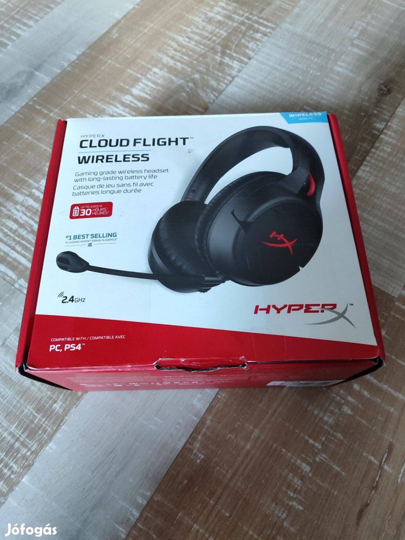 Hyperx Cloud Flight vezeték nélküli gamer headset, fekete