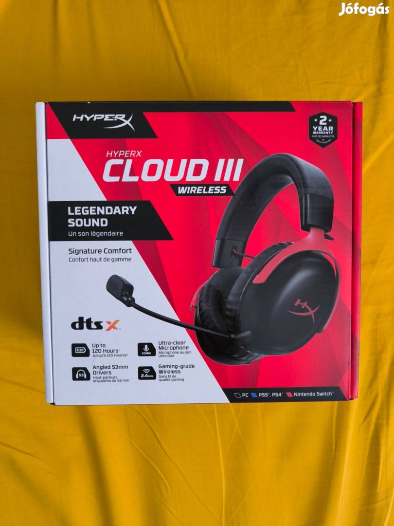 Hyperx Cloud III Wireless fejhallgató Garanciás!!