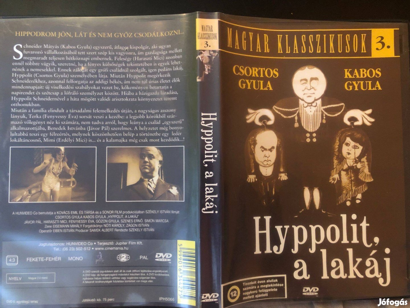 Hyppolit, a lakáj DVD Magyar klasszikusok 3. karcmentes, Kabos Gyula