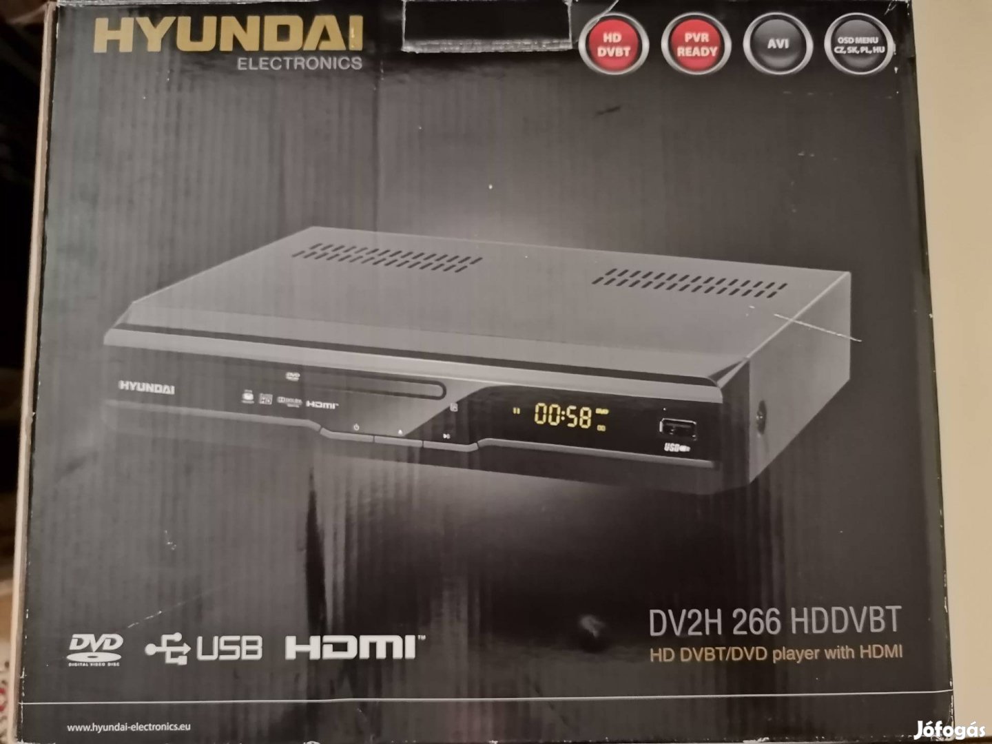 Hyundai DV2H 266 Dvb-t vevő set top box dvd lejátszó usb