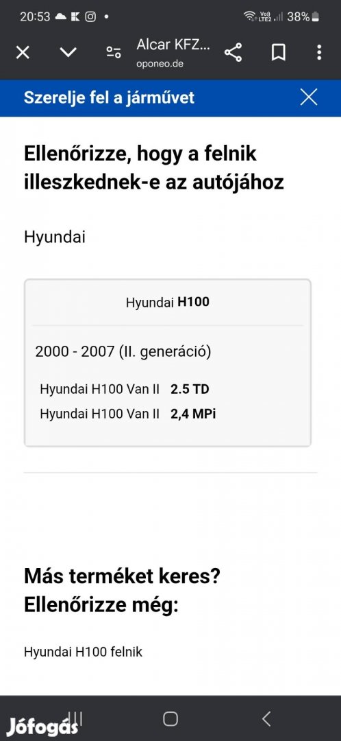 Hyundai H100 lemezfelni 