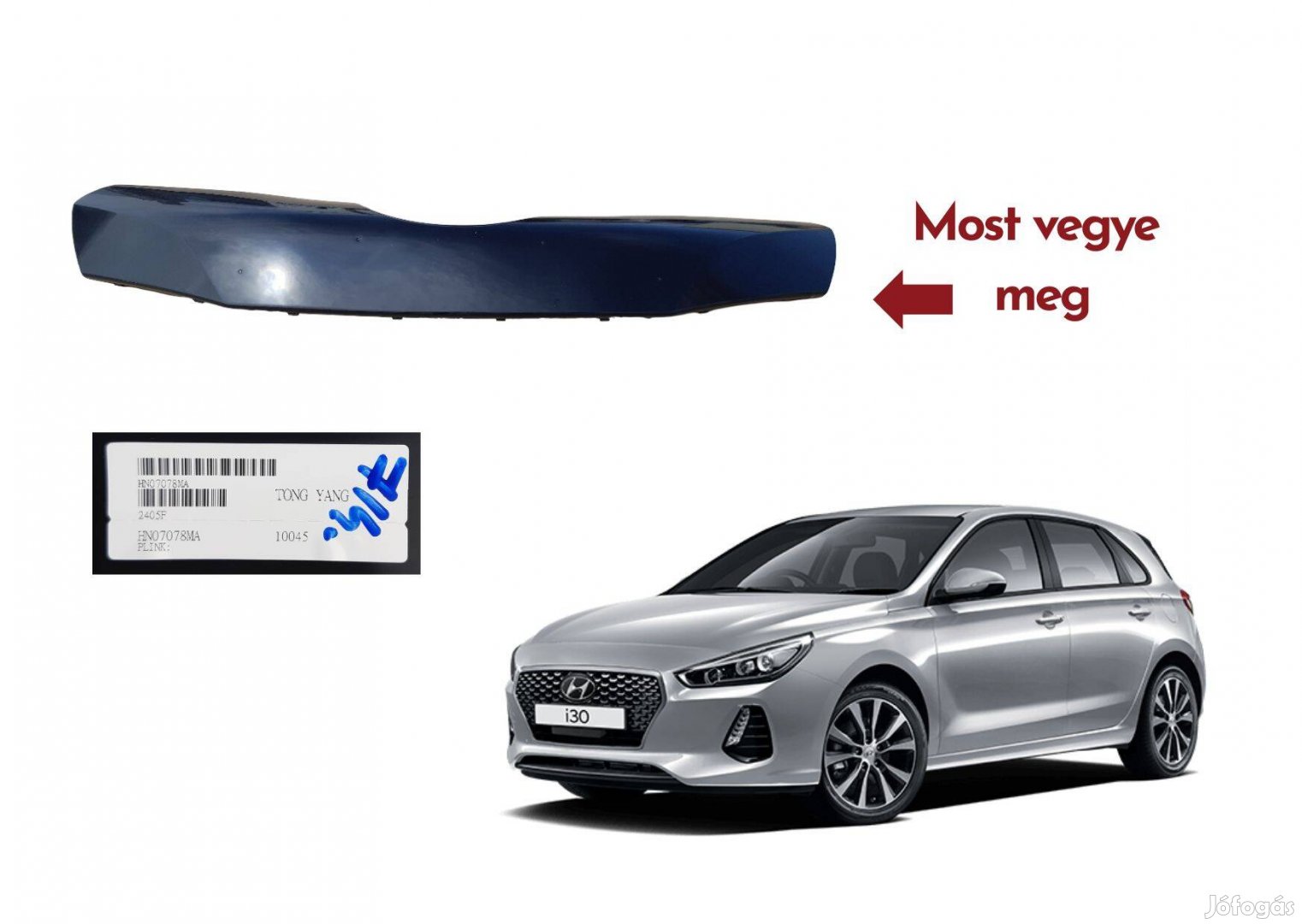 Hyundai I30 2011-2015 hűtőrács díszléc HN07078MA