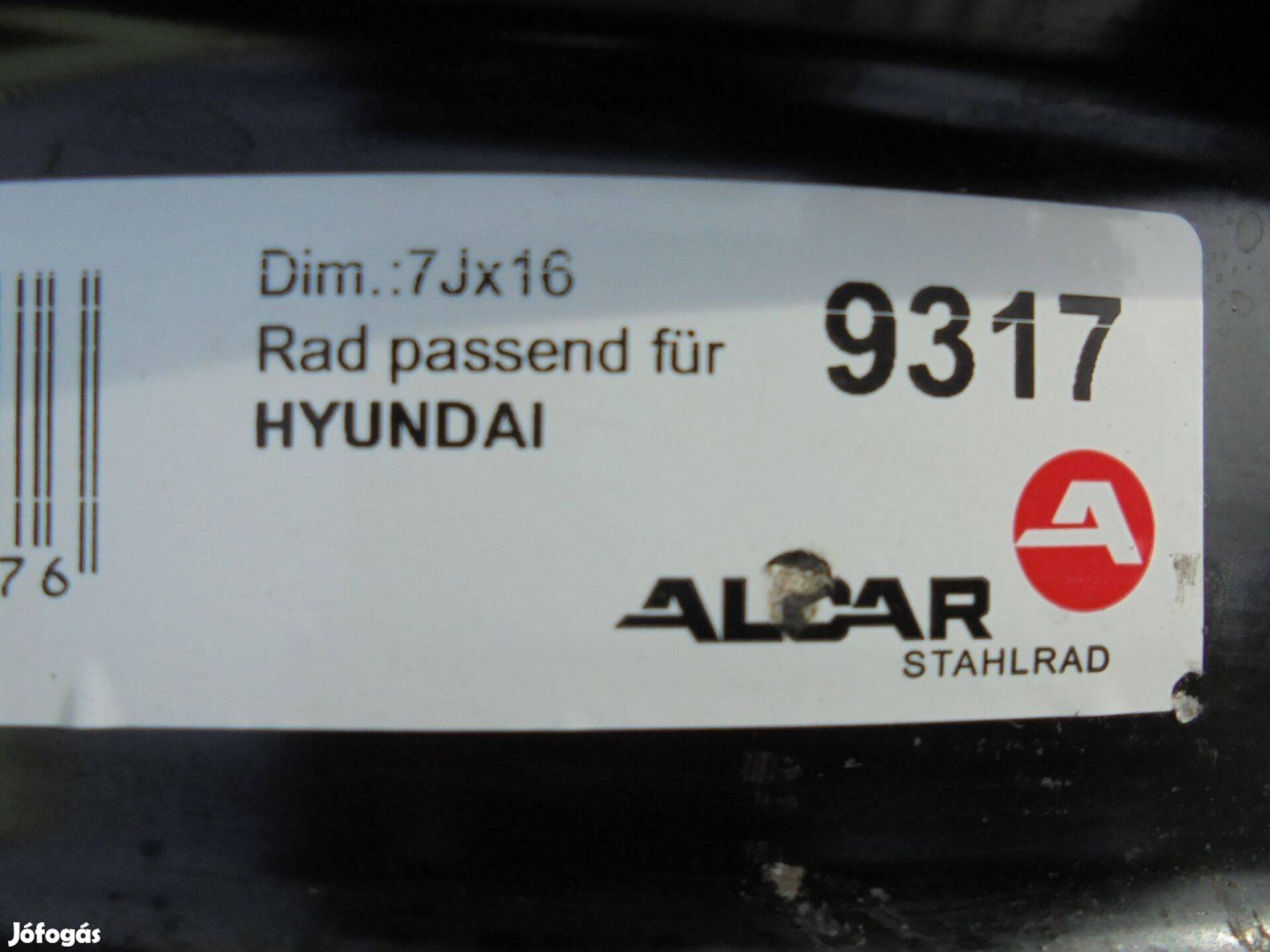 Hyundai-KIA 16-os Alcar új Lemezfelni eladó