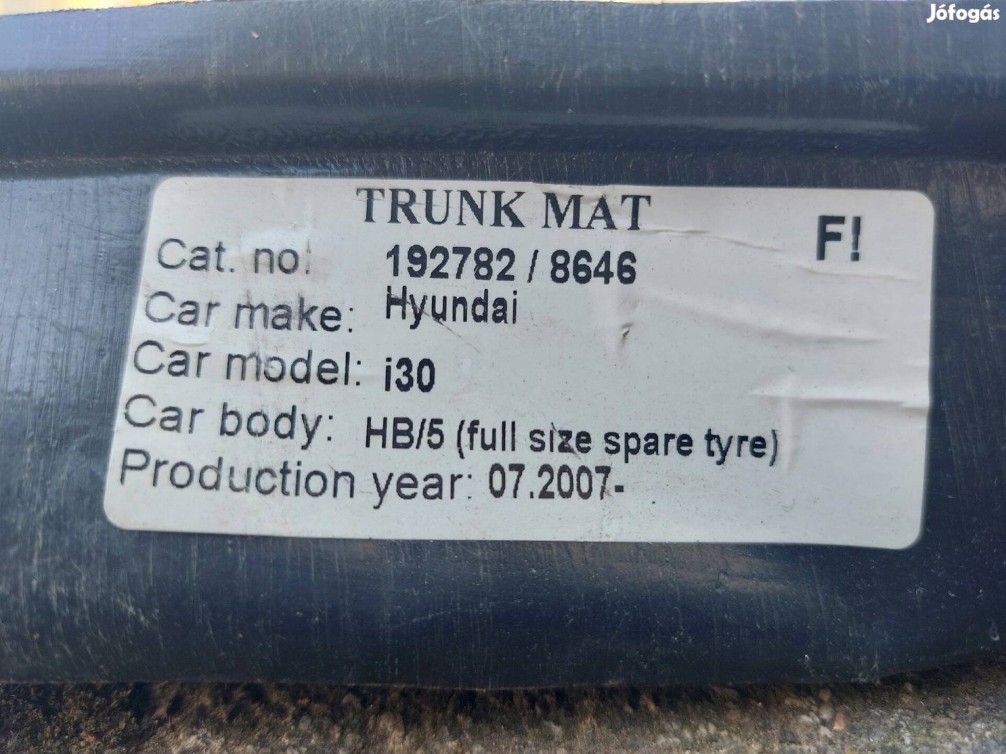 Hyundai csomagtér tálca