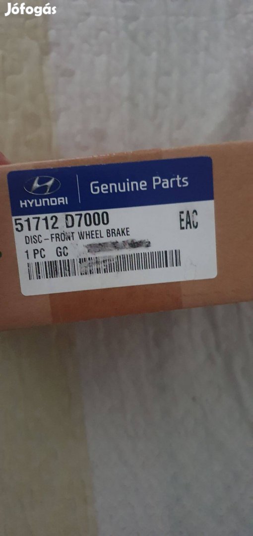 Hyundai első féktárcsa (51712 D7000) új, gyári, bontatlan