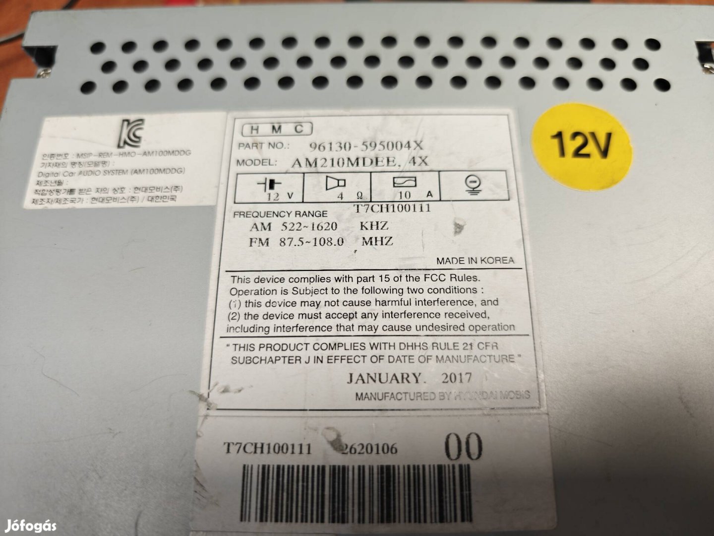 Hyundai gyári USB AUX autórádió 