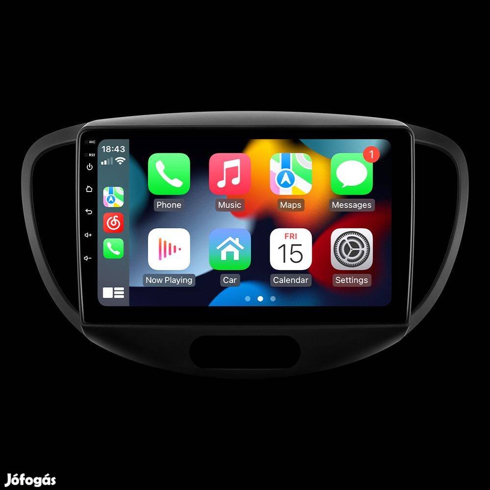 Hyundai i10 9" Multimédia fejegység - Android 12. Carplay, IPS, DSP